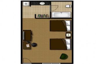 2 Queen Standard - Room Plan